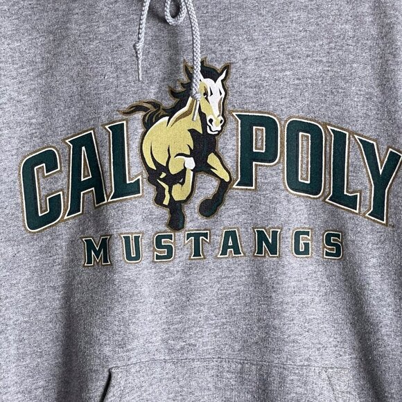 Cal Poly Mustangs Hoodie Women’s Small – Grey/Green Tan, Mustang Graphic - Picture 4 of 8